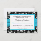 Carte de réponse de mariage Flocons de neige noir, (Dos)