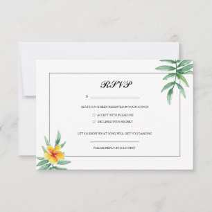 Carte de réponse de mariage floral