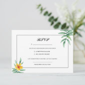 Carte de réponse de mariage floral (Debout devant)