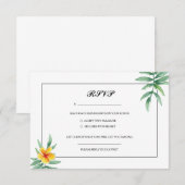 Carte de réponse de mariage floral (Devant / Derrière)