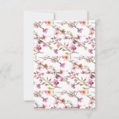 Carte de réponse de mariage floral à fleurs de cer (Dos)