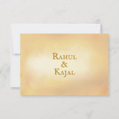 Carte de réponse de mariage floral à paon indien (Dos)