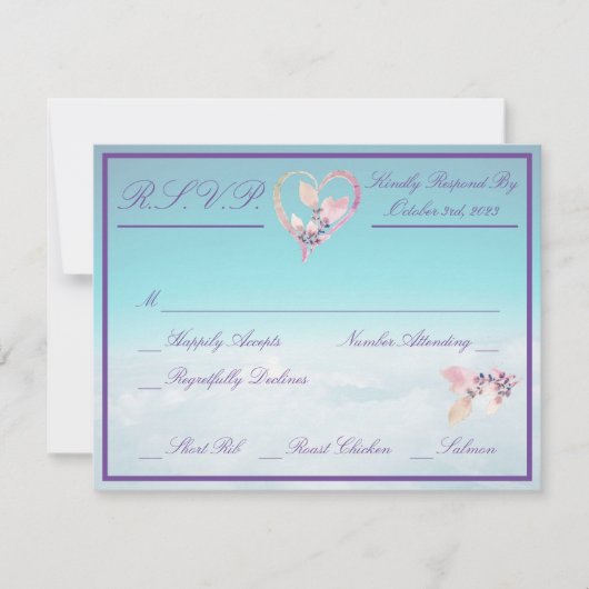 Carte de réponse de mariage Floral Above The Cloud (Devant)