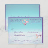 Carte de réponse de mariage Floral Above The Cloud (Devant / Derrière)