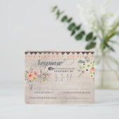 Carte de réponse de mariage floral bohème chic (Debout devant)