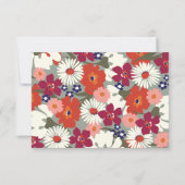 Carte de réponse de mariage floral boho chic vert (Dos)