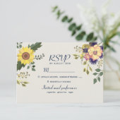 Carte de réponse de mariage floral botanique (Debout devant)