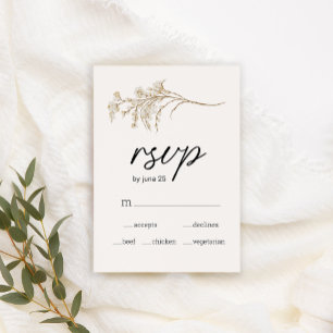 Carte de réponse de mariage floral botanique vinta