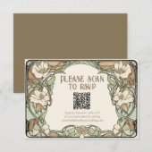 Carte de réponse de mariage floral classique Art N (Devant / Derrière)