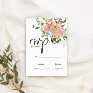 Carte de réponse de mariage floral coquille d'oeuf