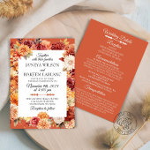 Carte de réponse de mariage floral d'automne