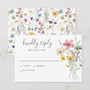 Carte de réponse de mariage floral de jardin de fl
