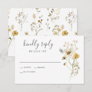 Carte de réponse de mariage floral de jardin de fl