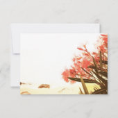 Carte de réponse de mariage floral de plage d'oléa (Dos)