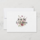 Carte de réponse de mariage floral de printemps (Dos)