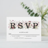 Carte de réponse de mariage floral de printemps (Debout devant)
