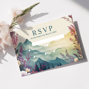 Carte de réponse de mariage floral des montagnes p