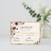Carte de réponse de mariage floral Eucalyptus de B (Debout devant)