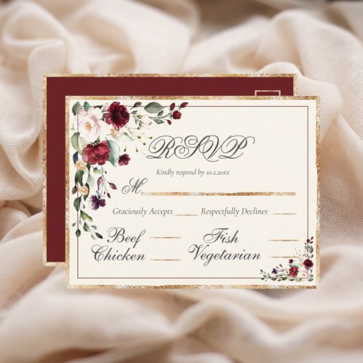 Carte de réponse de mariage floral Eucalyptus de B
