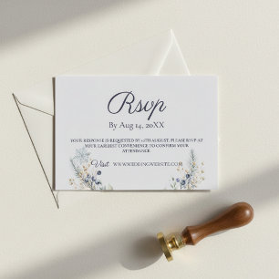 Carte de réponse de mariage floral hivernal