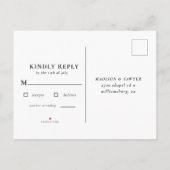 Carte de réponse de mariage floral King Protea ros (Dos)