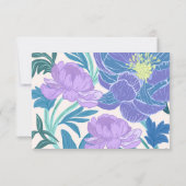 Carte de réponse de mariage floral lilas violet pa (Dos)