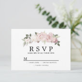 Carte de réponse de mariage floral rose blanc rust (Debout devant)