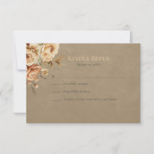Carte de réponse de mariage floral sorcière de la 