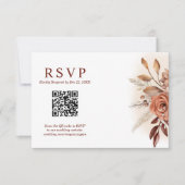Carte de réponse de mariage floral Terra QR Code H (Devant)