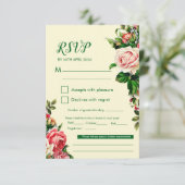 Carte de réponse de mariage Floral Timeless (Debout devant)