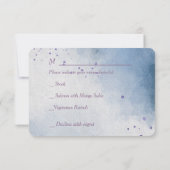 Carte de réponse de mariage Floral Violet Moderne (Dos)