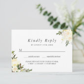 Carte de réponse de mariage florale à feuillage d' (Debout devant)