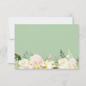Carte de réponse de mariage florale à feuillage d' (Dos)