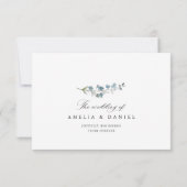 Carte de réponse de mariage florale à fleurs sauva (Dos)