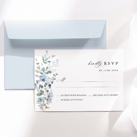 Carte de réponse de mariage florale à fleurs sauva