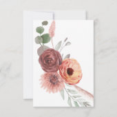 Carte de réponse de mariage florale à l'aquarelle (Dos)