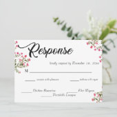 Carte de réponse de mariage florale à l'aquarelle (Debout devant)