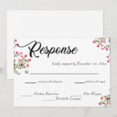 Carte de réponse de mariage florale à l'aquarelle (Devant / Derrière)