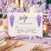 Carte de réponse de mariage florale à l'écriture r