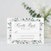 Carte de réponse de mariage florale Anémones et Ro (Debout devant)