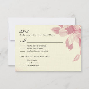 Carte de réponse de mariage florale aquarelle