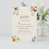 Carte de réponse de mariage florale aquarelle rust (Debout devant)