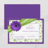 Carte de réponse de mariage florale aux marguerite (Devant / Derrière)