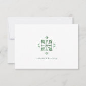 Carte de réponse de mariage florale avec code QR (Devant)