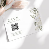 Carte de réponse de mariage florale avec code QR I