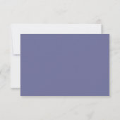 Carte de réponse de mariage florale bleu poussiére (Dos)