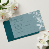 Carte de réponse de mariage florale bleue élégante