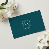 Carte de réponse de mariage florale bleue élégante