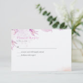 Carte de réponse de mariage florale boho moderne r (Debout devant)