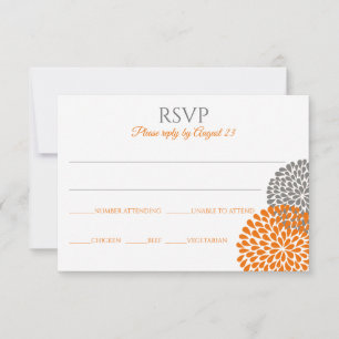 Carte de réponse de mariage florale / Carte postal